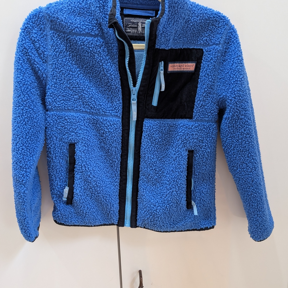 Vineyard Vines Kids Blue Fleece Zip Up Jacket